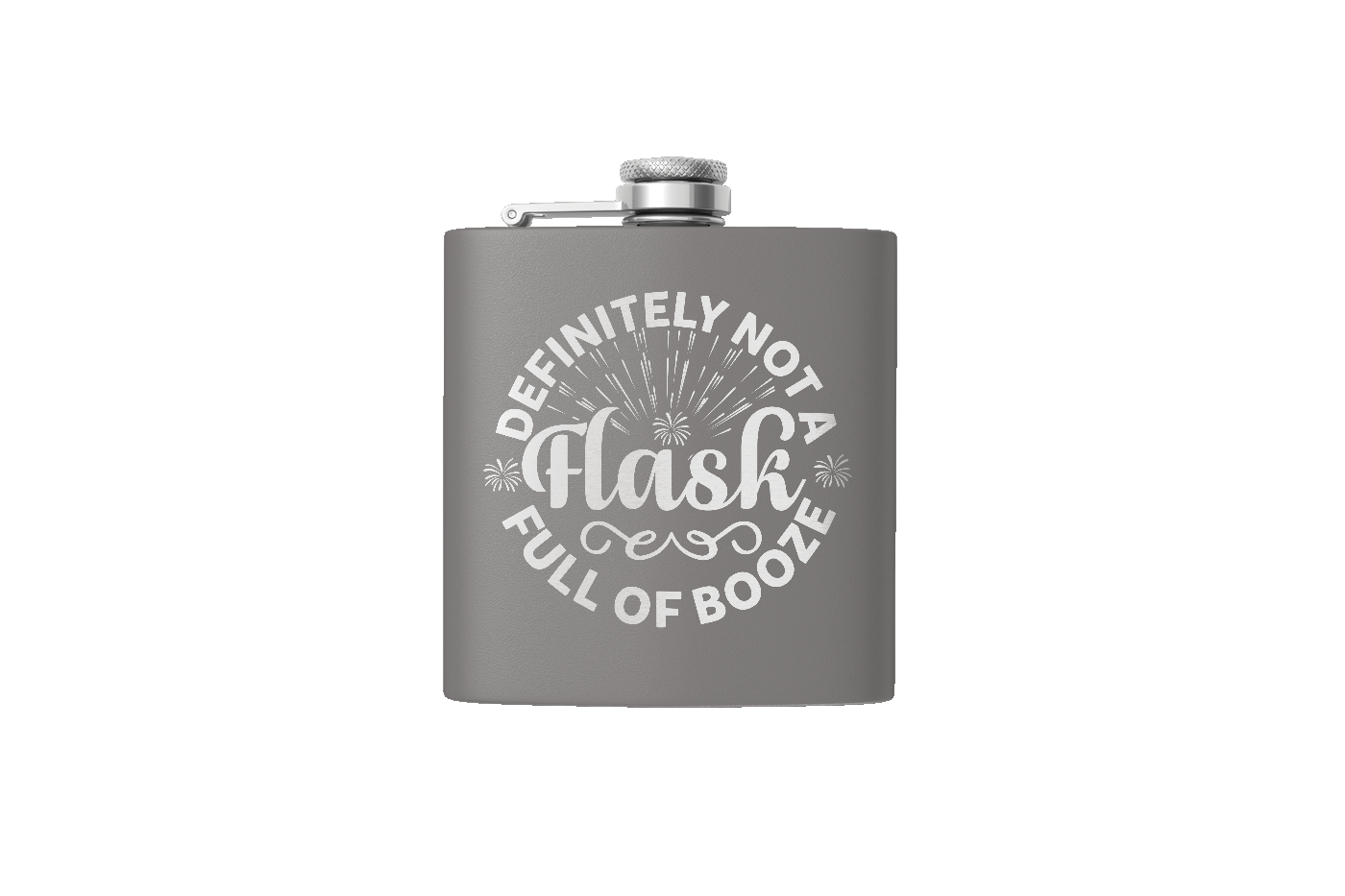 BOOZE FLASK 6 OZ DESIGN ETCHED