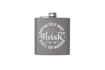 BOOZE FLASK 6 OZ DESIGN ETCHED