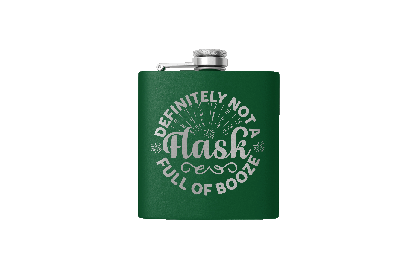 BOOZE FLASK 6 OZ DESIGN ETCHED