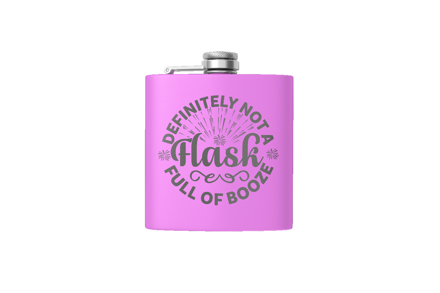 BOOZE FLASK 6 OZ DESIGN ETCHED