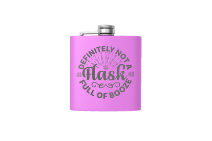 BOOZE FLASK 6 OZ DESIGN ETCHED