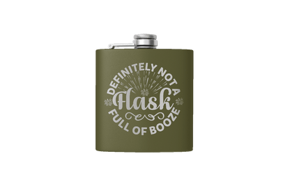 BOOZE FLASK 6 OZ DESIGN ETCHED