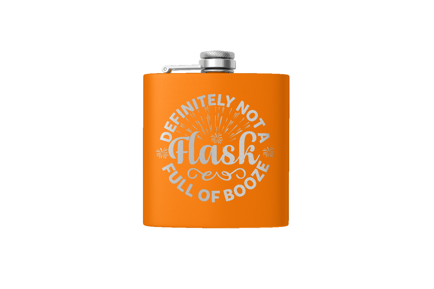 BOOZE FLASK 6 OZ DESIGN ETCHED