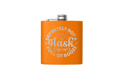 BOOZE FLASK 6 OZ DESIGN ETCHED