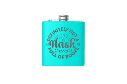 BOOZE FLASK 6 OZ DESIGN ETCHED