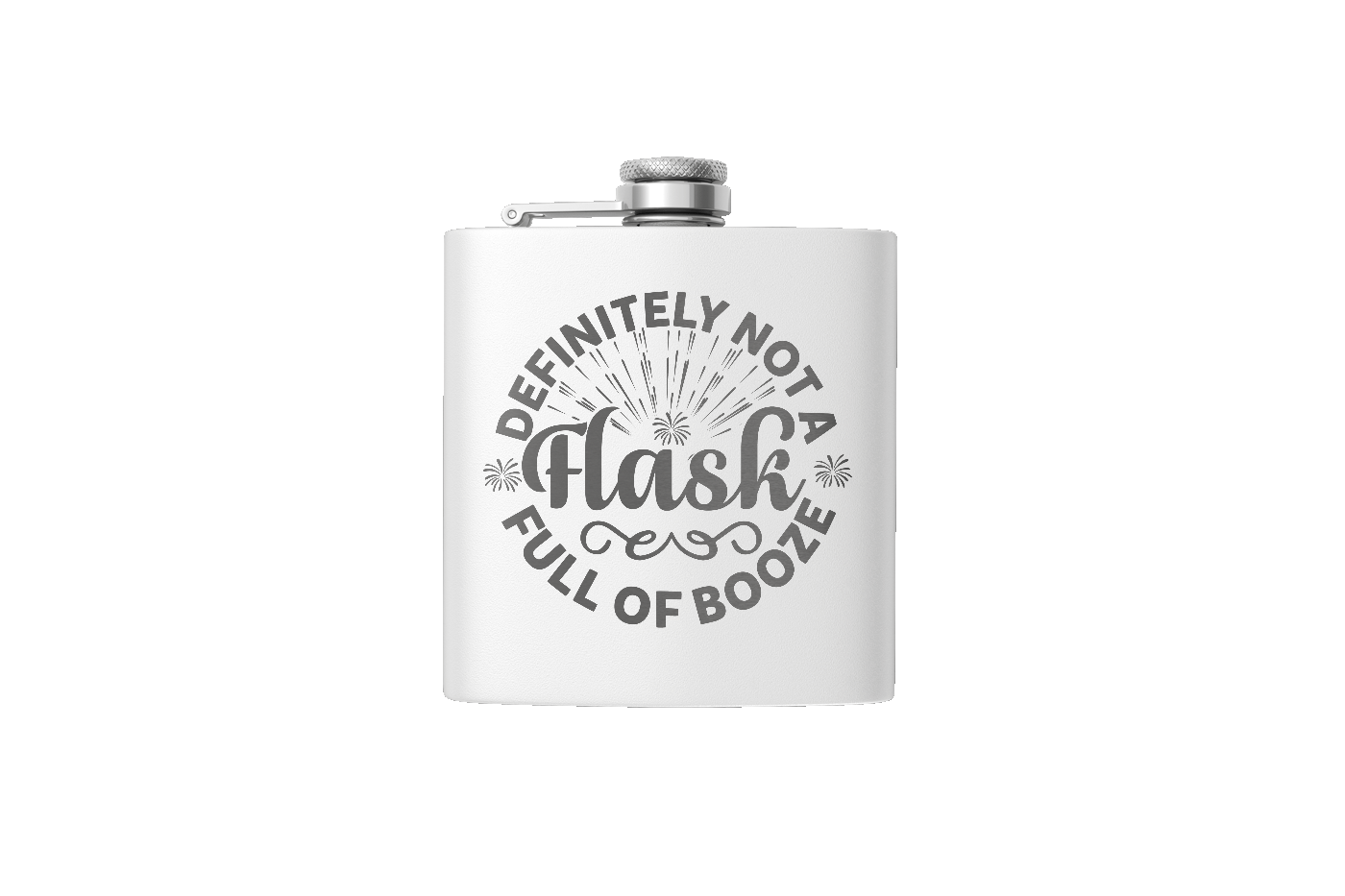 BOOZE FLASK 6 OZ DESIGN ETCHED