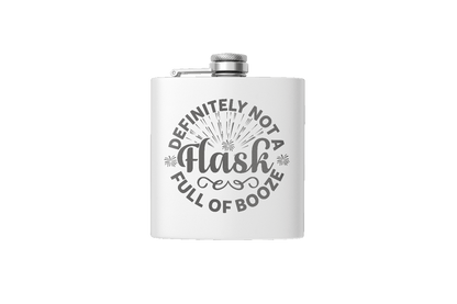 BOOZE FLASK 6 OZ DESIGN ETCHED