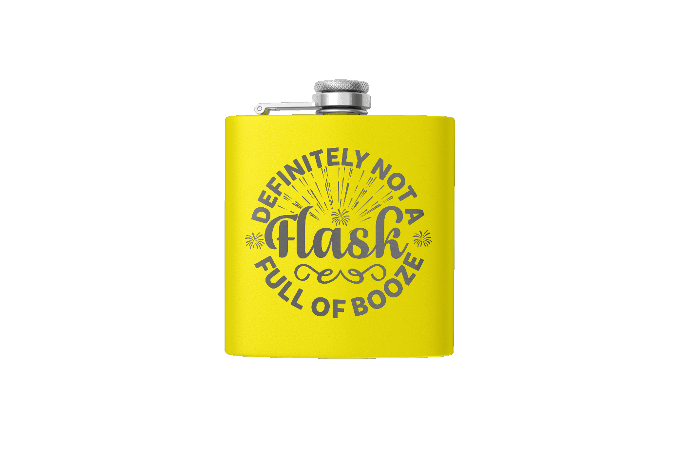 BOOZE FLASK 6 OZ DESIGN ETCHED