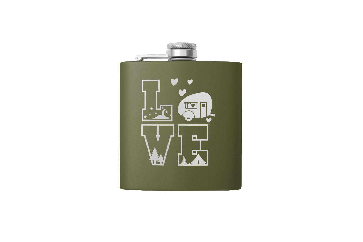 CAMPING LOVE 6 OZ FLASK